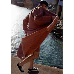 Bongusta Pamučni Kućni ogrtač - Camel & Ultramarine