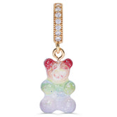 Crystal Haze Nostalgia bear Pave privjesak - Rainbow