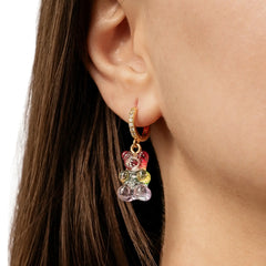 Crystal Haze Nostalgia bear naušnica - Rainbow