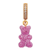 Crystal Haze Nostalgia bear Pave privjesak - Magenta
