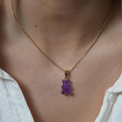 Crystal Haze Nostalgia bear privjesak - Plum