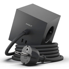 Avolt Square 1 Stockholm Black USB-C - 1,8 m