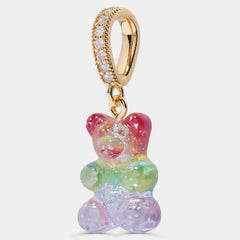 Crystal Haze Nostalgia bear Pave privjesak - Rainbow