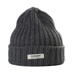 Le Bonnet Pletena kapa Slate Grey - 100% vuna