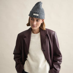 Le Bonnet Pletena kapa Slate Grey - 100% vuna