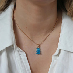 Crystal Haze Nostalgia bear privjesak - Azure