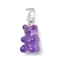 Crystal Haze Nostalgia bear privjesak - Plum srebrni